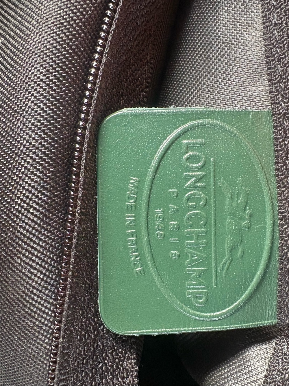 Longchamp Dark Green Leather Satchel with Gold-Tone Accent - Picture 5 of 8